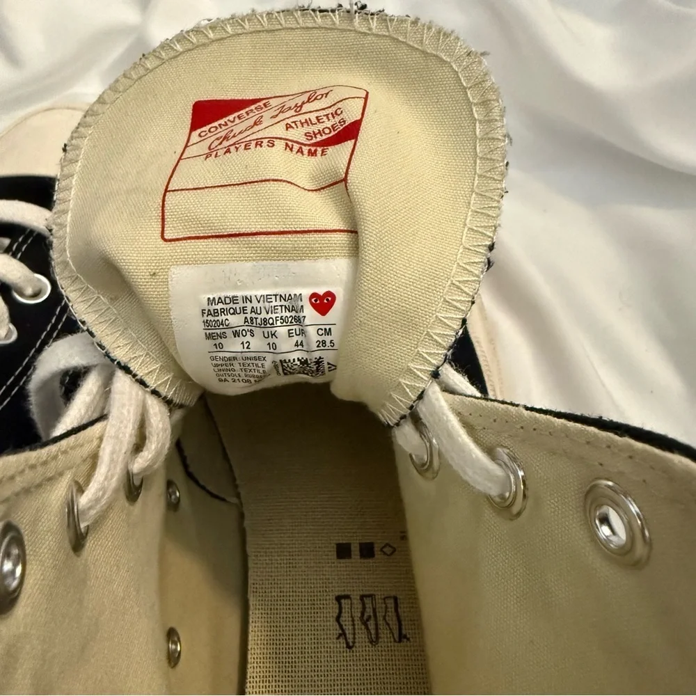 EUC CdG PLAY x Converse Chuck Taylor All Star Peek-A-Boo High-Top Sneakers
